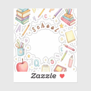 Conjunto de Pegatinas de Iconos Escolares para Niñ
