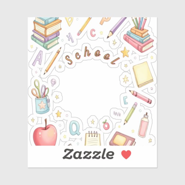 Conjunto de Pegatinas de Iconos Escolares para Niñ (Hoja)