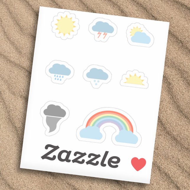 Conjunto de Pegatinas de iconos meteorológicos (Weather Icons Stickers Set)