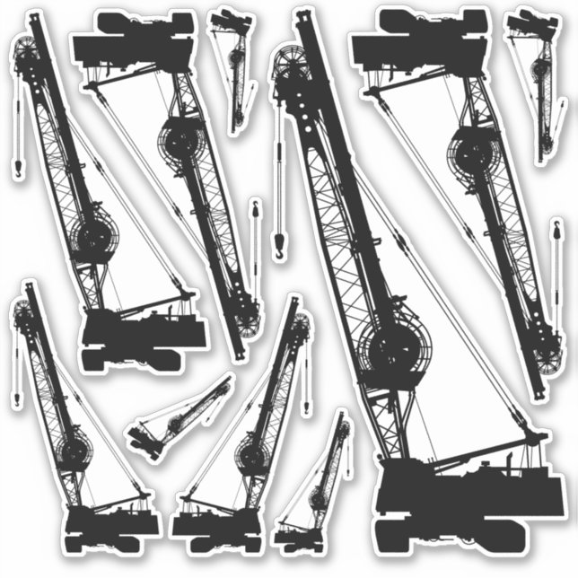 Conjunto de Pegatinas de la grúa de construcción (Anverso)