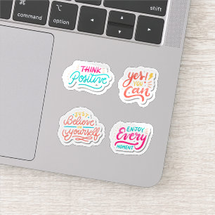 Conjunto de pegatinas de letras motivacionales