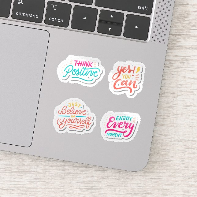 Conjunto de pegatinas de letras motivacionales (Detalle)