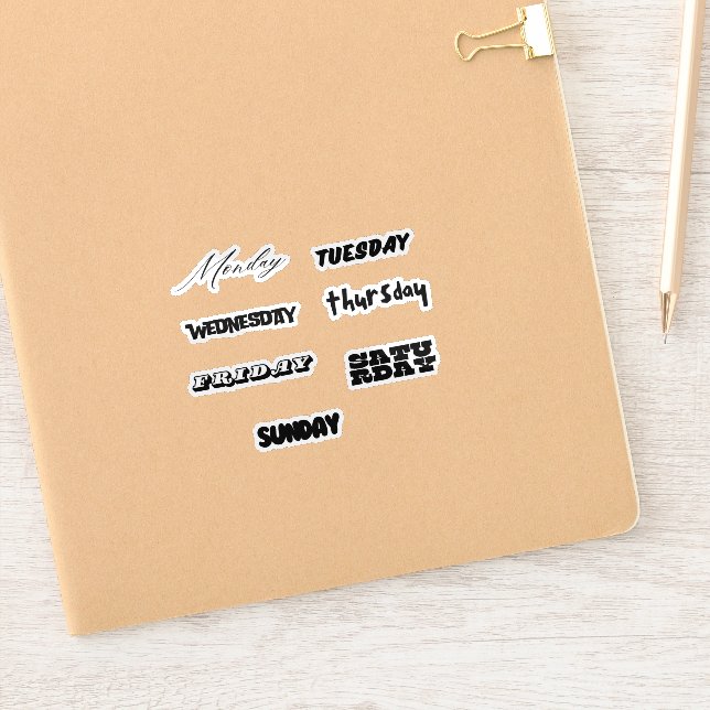 Conjunto de Pegatinas de los Días de la Semana (Cuaderno)