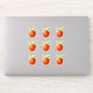 Conjunto de pegatinas de manzanas rojas