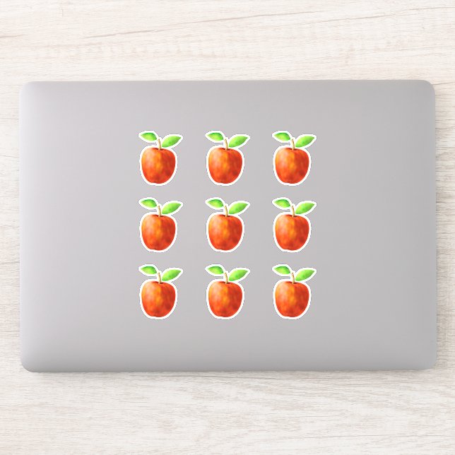Conjunto de pegatinas de manzanas rojas (Ordenador)