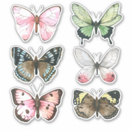 Conjunto de pegatinas de mariposas de acuarela