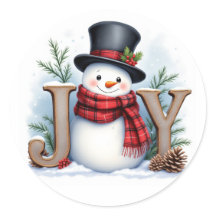Conjunto de pegatinas de muñeco de nieve JOY