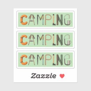 Conjunto de Pegatinas de palabras de acampada