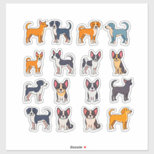 Conjunto de pegatinas de perro de dibujos animados