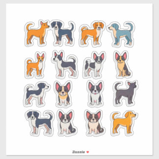 Conjunto de pegatinas de perro de dibujos animados