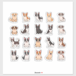 Conjunto de Pegatinas de Perro de Dibujos Animados
