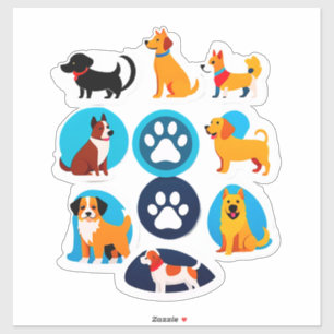 Conjunto de Pegatinas de Perro de Dibujos Animados
