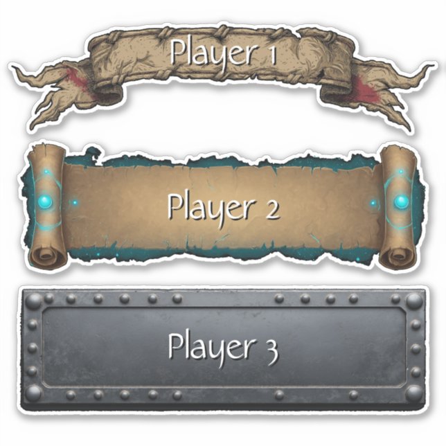 Conjunto de pegatinas de placa de nombre de fantas (Anverso)