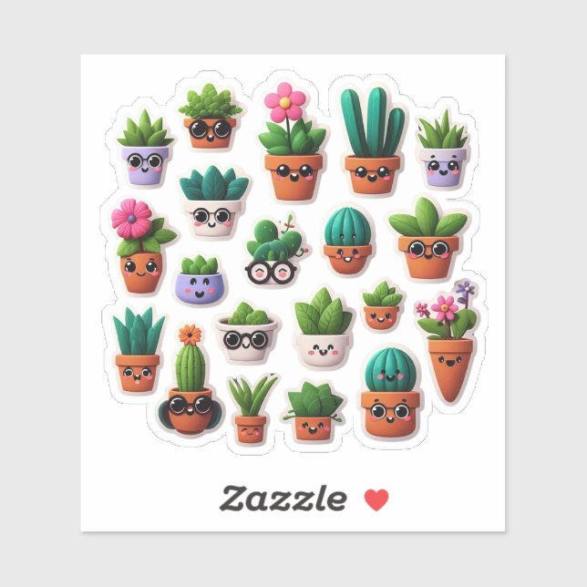 Conjunto de Pegatinas de planta de poción Kawaii d (Hoja)