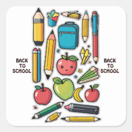 Conjunto de Pegatinas de regreso a la escuela - El