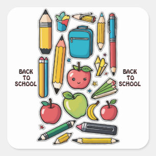 Conjunto de Pegatinas de regreso a la escuela - El