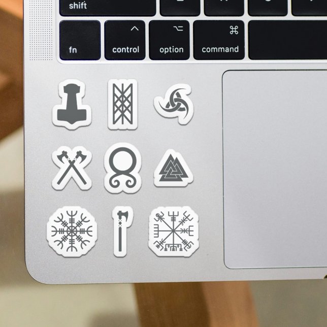 Conjunto de Pegatinas de símbolos vikingos (Set of Viking Symbols Stickers)