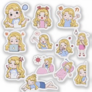 Conjunto de pegatinas de vinilo de emociones de ch