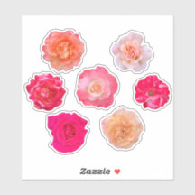 Conjunto de pegatinas de vinilo de rosas – 7 flore
