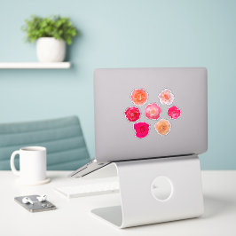 Conjunto de pegatinas de vinilo de rosas – 7 flore
