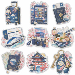 Conjunto de pegatinas de vinilo Kawaii de iconos d