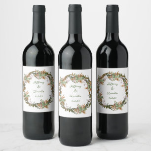 Conjunto de Pegatinas de vino de flor moderno