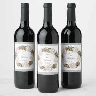 Conjunto de Pegatinas de vino de flor moderno