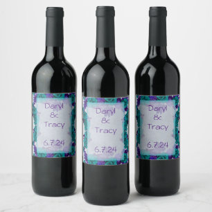 Conjunto de Pegatinas de vino de flor moderno