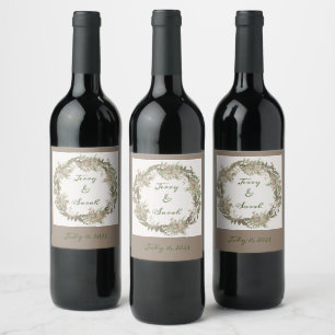 Conjunto de Pegatinas de vino de flor moderno