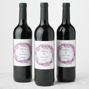 Conjunto de Pegatinas de vino de flor moderno