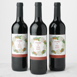 Conjunto de Pegatinas de vino de flor moderno