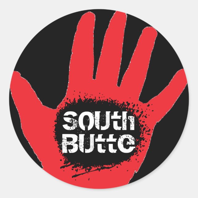 Conjunto de Pegatinas "Manos Rojas" de la Butte de (Anverso)