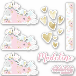Conjunto de Pegatinas personalizados de Corazón Fl