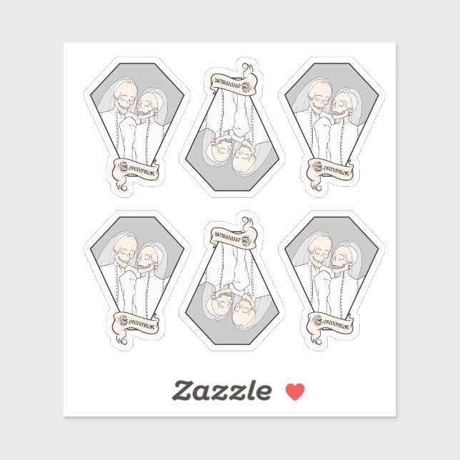 Conjunto de Pegatinas Skeleton Brides (Hoja)