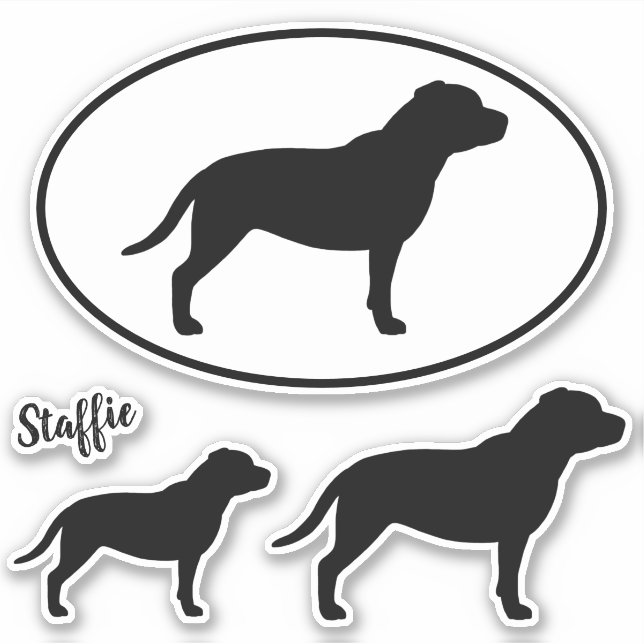 Conjunto de Pegatinas Staffordshire Bull Terrier S (Anverso)