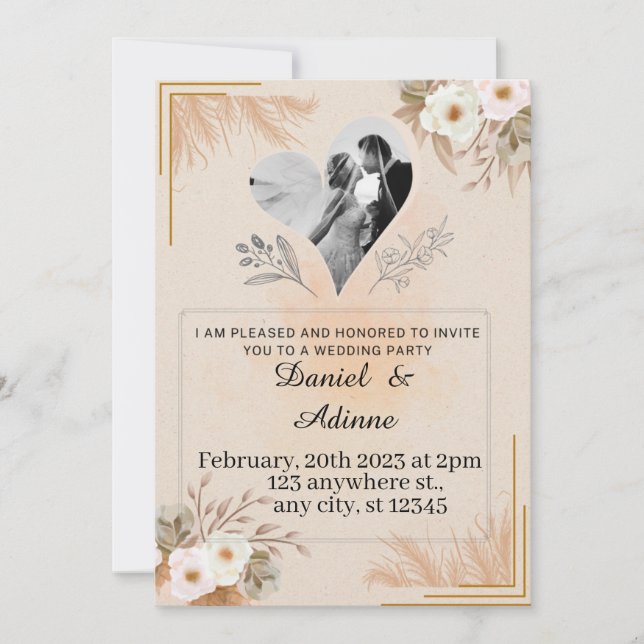 Conjunto de plantillas de invitación de boda minim (Anverso)