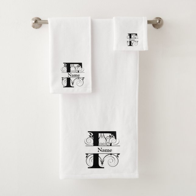 Conjunto de regalo de baño con monograma inicial L (In situ)