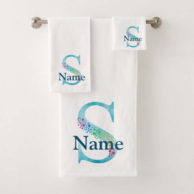 Conjunto de regalo inicial de baño monograma S (In situ)