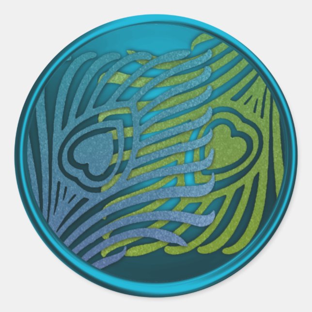 Conjunto de Sellos para sobres de pavo real Art De (Anverso)