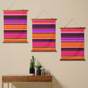 Conjunto de tapices de paredes triples naranja, ma