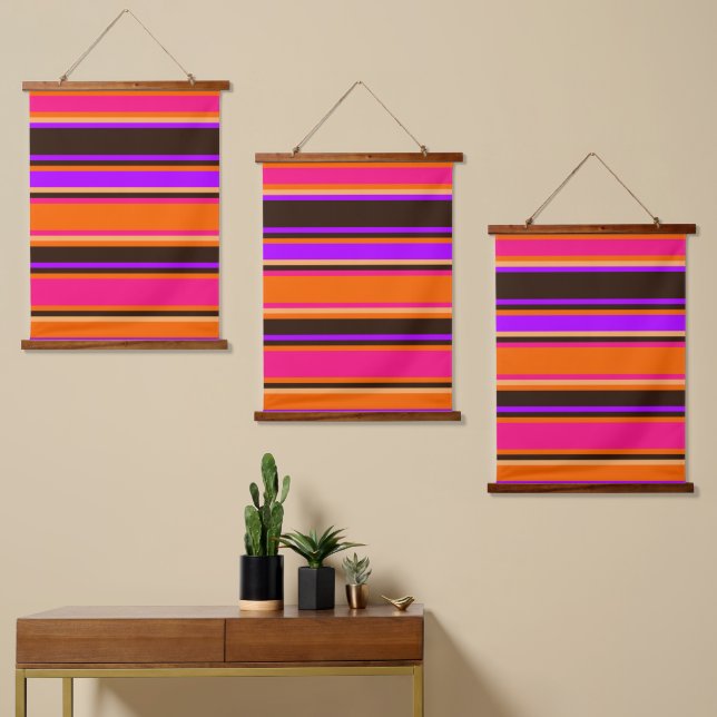 Conjunto de tapices de paredes triples naranja, ma (Asimétrico)