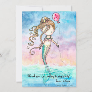 Conjunto de Tarjetas de Agradecimiento de Sirena