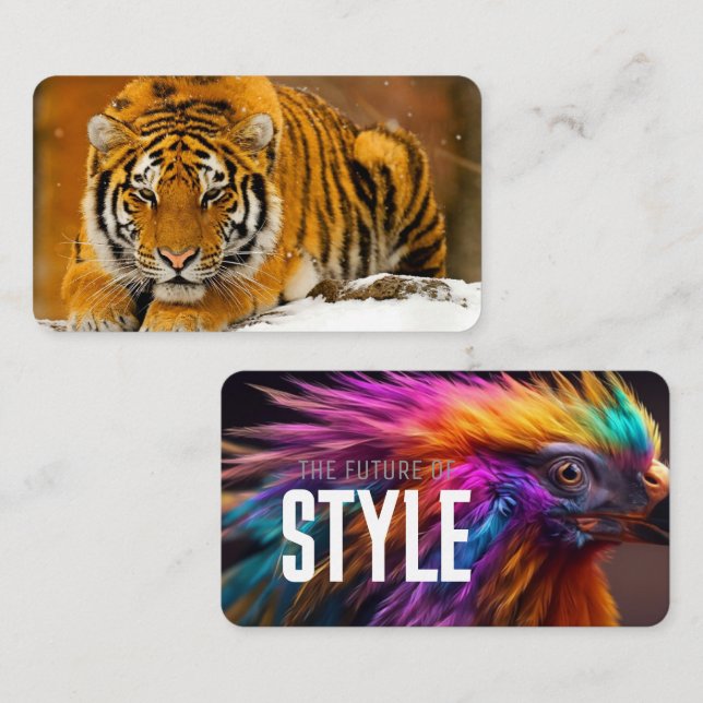 Conjunto de Tarjetas de Arte Animal Moderno - Tigr (Anverso / Reverso)