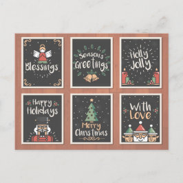 CONJUNTO DE TARJETAS DE NAVIDADES DE DIBUJO MANO