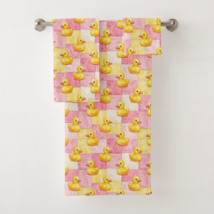 Conjunto de toalla de baño de patito de goma para