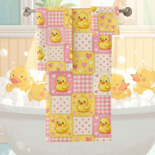 Conjunto de toalla de baño de patito de goma para