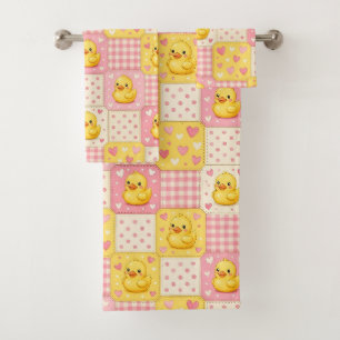 Conjunto de toalla de baño de patito de goma para