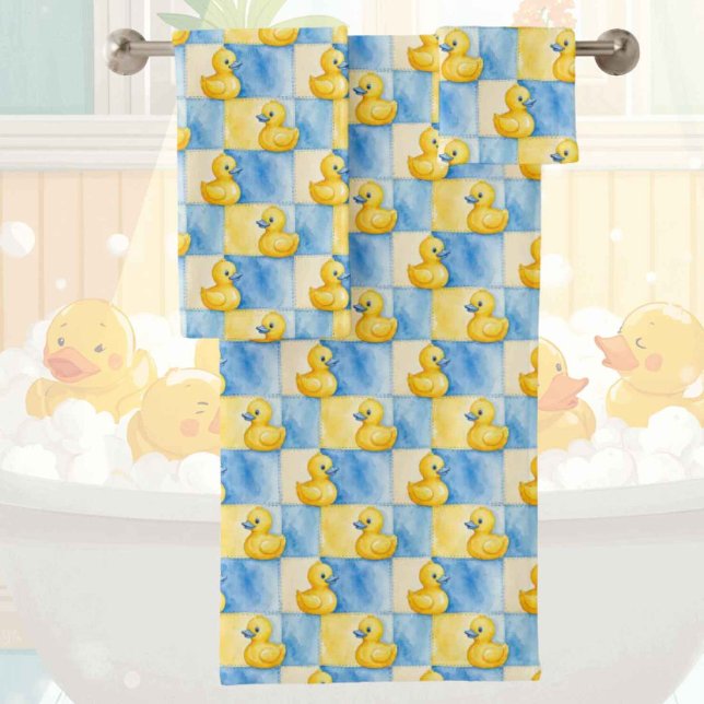 Conjunto de toalla de baño de pato de goma para be (Subido por el creador)