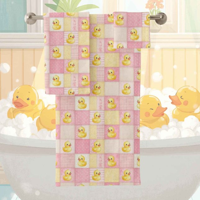 Conjunto de toalla de baño de pato de goma para be (Subido por el creador)