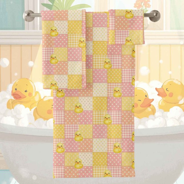 Conjunto de toalla de baño de pato de goma para be (Subido por el creador)